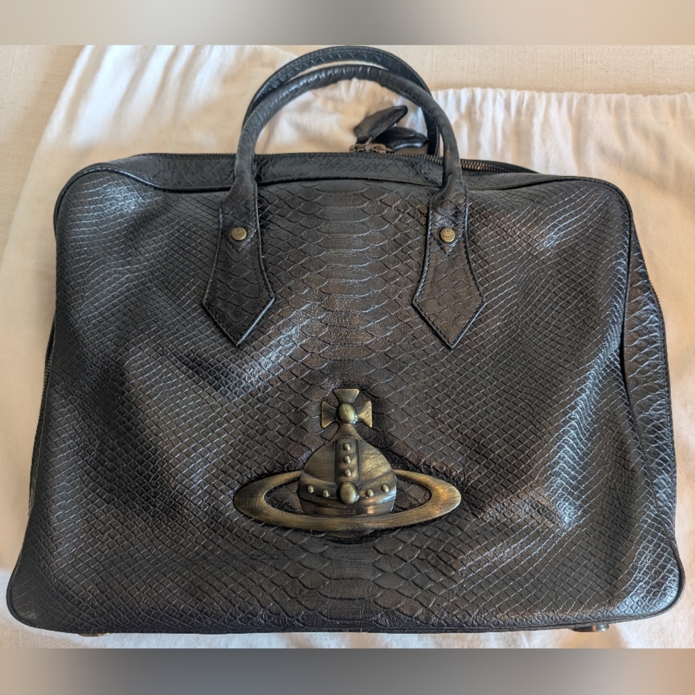 Vintage Vivienne Westwood Ebury Bag satchel briefcase black Vintage Bag Python